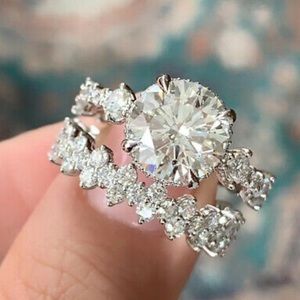 NEW 925 STERLING SILVER Engagement Rings set